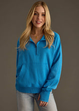 Load image into Gallery viewer, Blue Quarter Zip Sweatshirt
