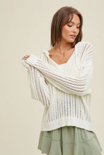 Load image into Gallery viewer, OPEN-KNIT HOODED SWEATER / MIDNIGHT
