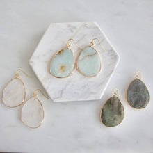 Load image into Gallery viewer, Slab Earrings - Quartz, Amazonite: Quartz
