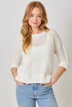 Load image into Gallery viewer, Open Stitch High Low Sweater: Powder Blue
