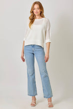Load image into Gallery viewer, Open Stitch High Low Sweater: Powder Blue
