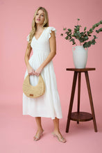 Load image into Gallery viewer, FLUTTER SLEEVE MAXI DRESS: BLACK
