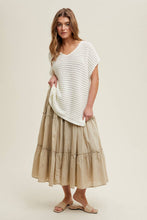 Load image into Gallery viewer, STRIPED CROCHET SWEATER TOP / CLOUD

