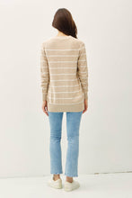 Load image into Gallery viewer, STRIPED COTTON SLUB CARDIGAN: Indigo
