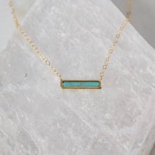 Load image into Gallery viewer, Mini Turquoise Bar Necklace: White Turquoise
