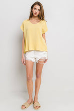 Load image into Gallery viewer, Solid Linen V-neck Short Sleeve Top
