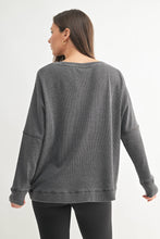 Load image into Gallery viewer, Waffle Ribbed Roundneck Pullover: NEW ORCHID
