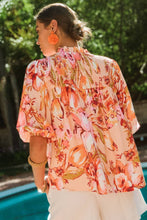 Load image into Gallery viewer, Floral Printed Blouse: Peach Fuzz
