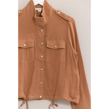 Load image into Gallery viewer, Double Gauze Jacket With Drawstring Hem: TERRACOTTA
