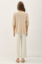 Load image into Gallery viewer, RELAXED FIT 1/2 SLEEVE COTTON SLUB SWEATER: Capri
