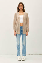 Load image into Gallery viewer, STRIPED DOLMAN SLEEVE OPEN CARDIGAN
