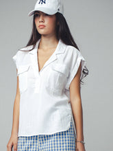 Load image into Gallery viewer, Western-Inspired Tencel Top: LT BLUE
