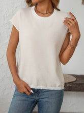 Load image into Gallery viewer, Two Tone Striped/Solid Short Sleeve Knit Top
