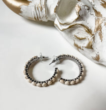 Load image into Gallery viewer, Western Hoop Stone Earrings: Pink
