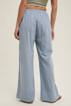 Load image into Gallery viewer, STRIPED STRAIGHT PANTS WITH DRAWSTRING MOCHA/WHITE
