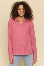 Load image into Gallery viewer, Linen Blend Shirt: Berry
