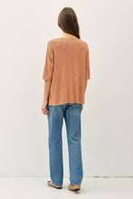 Load image into Gallery viewer, RELAXED FIT 1/2 SLEEVE COTTON SLUB SWEATER: Capri

