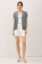Load image into Gallery viewer, CROCHET OPEN CARDIGAN: Teal Blue
