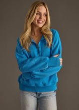 Load image into Gallery viewer, Blue Quarter Zip Sweatshirt
