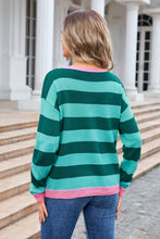 Load image into Gallery viewer, Multicolor Striped Ribbed Knit Sweater
