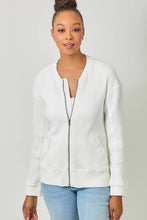 Load image into Gallery viewer, Washed Thermal Bomber Jacket: Off White
