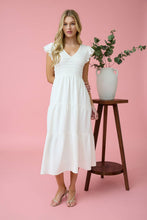 Load image into Gallery viewer, FLUTTER SLEEVE MAXI DRESS: BLACK
