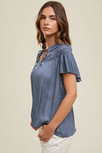 Load image into Gallery viewer, SATIN RUCHED NECK BLOUSE
