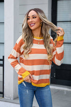 Load image into Gallery viewer, Multicolor Striped Ribbed Knit Sweater
