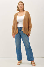 Load image into Gallery viewer, PLUS DOLMAN SLEEVE OPEN FRONT CARDIGAN: CAMEL
