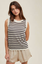 Load image into Gallery viewer, STRIPED SWEATER TANK TOP
