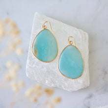 Load image into Gallery viewer, Slab Earrings - Quartz, Amazonite: Quartz
