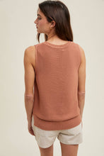 Load image into Gallery viewer, TEXTURED NOTCHED SWEATER TANK TOP / GREEN
