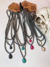 Load image into Gallery viewer, Multi Layered Necklace Navajo Bead Semi Stone Necklace
