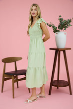 Load image into Gallery viewer, FLUTTER SLEEVE MAXI DRESS: BLACK
