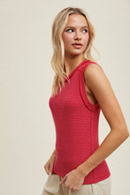Load image into Gallery viewer, STRIPED RAW EDGE DETAIL TANK

