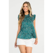 Load image into Gallery viewer, Print Tiered Flutter Sleeve Top
