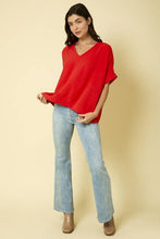 Load image into Gallery viewer, DOLMAN SLEEVE V-NECK TOP: Kelly Green
