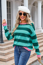 Load image into Gallery viewer, Multicolor Striped Ribbed Knit Sweater
