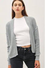 Load image into Gallery viewer, CHUNKY RIBBED KNIT RAW SEAM CARDIGAN
