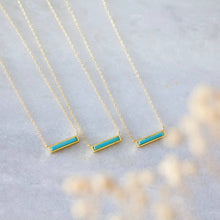 Load image into Gallery viewer, Mini Turquoise Bar Necklace: White Turquoise
