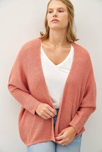 Load image into Gallery viewer, PLUS DOLMAN SLEEVE OPEN FRONT CARDIGAN: CAMEL

