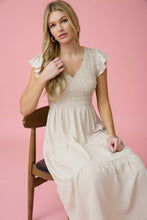 Load image into Gallery viewer, FLUTTER SLEEVE MAXI DRESS: BLACK
