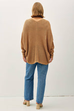 Load image into Gallery viewer, PLUS DOLMAN SLEEVE OPEN FRONT CARDIGAN: CAMEL
