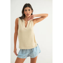 Load image into Gallery viewer, TEXTURED NOTCHED SWEATER TANK TOP / GREEN

