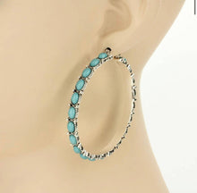 Load image into Gallery viewer, Western Navajo Hoop Earrings
