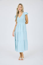 Load image into Gallery viewer, FLUTTER SLEEVE MAXI DRESS: BLACK
