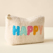 Load image into Gallery viewer, Cream Teddy Pouch - Happy
