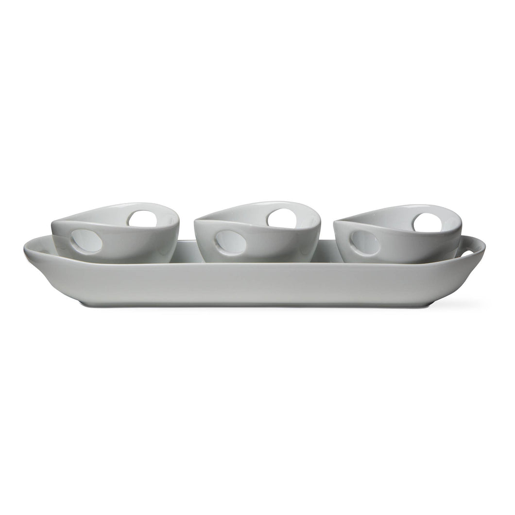Whiteware Trio Handle Serveware Set - White