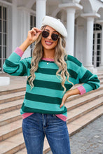 Load image into Gallery viewer, Multicolor Striped Ribbed Knit Sweater
