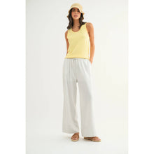 Load image into Gallery viewer, STRIPED STRAIGHT PANTS WITH DRAWSTRING MOCHA/WHITE
